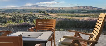 Wine tasting from this eco-friendly home with stunning views.
