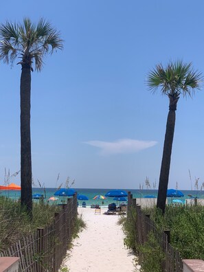On the beach, beach towels
