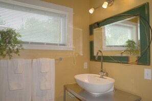 Regadera, secadora de cabello, toallas, jabón 