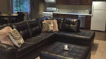 Smart TV, books, music library, stereo