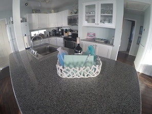 Fridge, microwave, oven, stovetop - Beachfront  Panoramic Views,  Covered Patio, Clean, 6 Miles from Town (galveston)