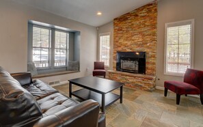 Smart TV, fireplace, video games, foosball