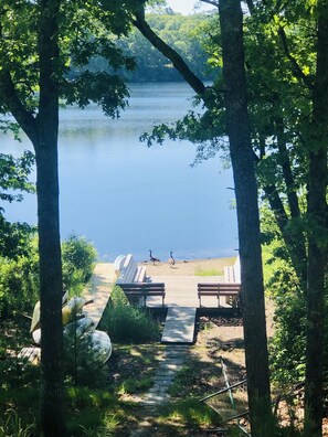 Terrace/patio - Relaxing Lakefront Dog Friendly 4 Bedroom Home Close to Town, Beaches & Shopping (Falmouth)