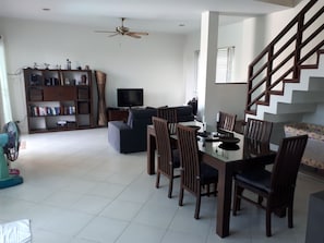 Living room seen from kitchen area