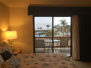 Suite #1 with view of the ocean, pool & spa