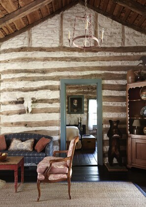 The Pioneer Log Cabin | Living area