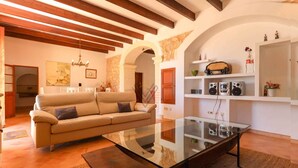 TV, fireplace, DVD player, stereo - Son Siliano, countryhouse in Sant Llorens, Mallorca (Manacor)