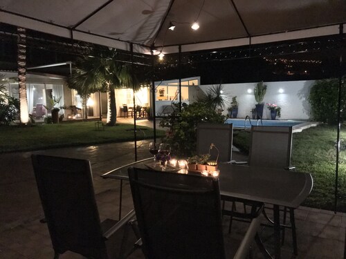 Sunny chalet, Atlantic and Teide views, free WiFi, garden, pool, barbecue