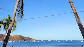 On the beach, beach towels