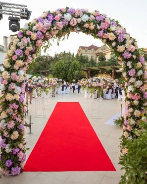 Outdoor banquet area