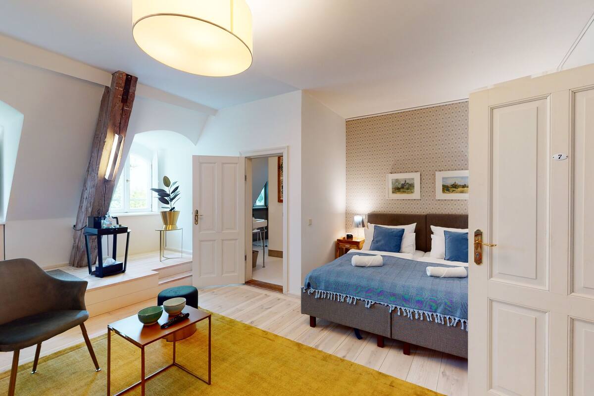 1 habitación y ropa de cama de alta calidad