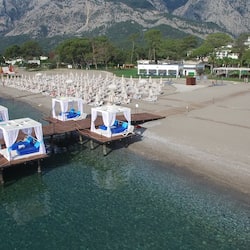 Private beach, sun loungers, beach umbrellas, beach bar