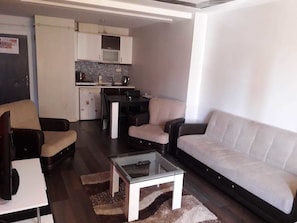 Apartment, 1 Queen Bed with Sofa bed | Private kitchen | Fridge, stovetop, electric kettle, cookware/dishes/utensils - Tuyap Apartments (Istanbul)