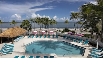 Indoor pool, outdoor pool, open 7:00 AM to 10:00 PM, pool umbrellas