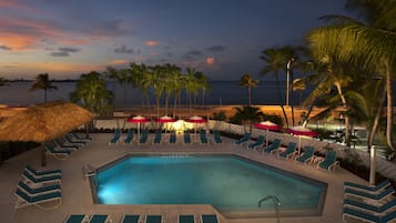 Indoor pool, outdoor pool, open 7:00 AM to 10:00 PM, pool umbrellas