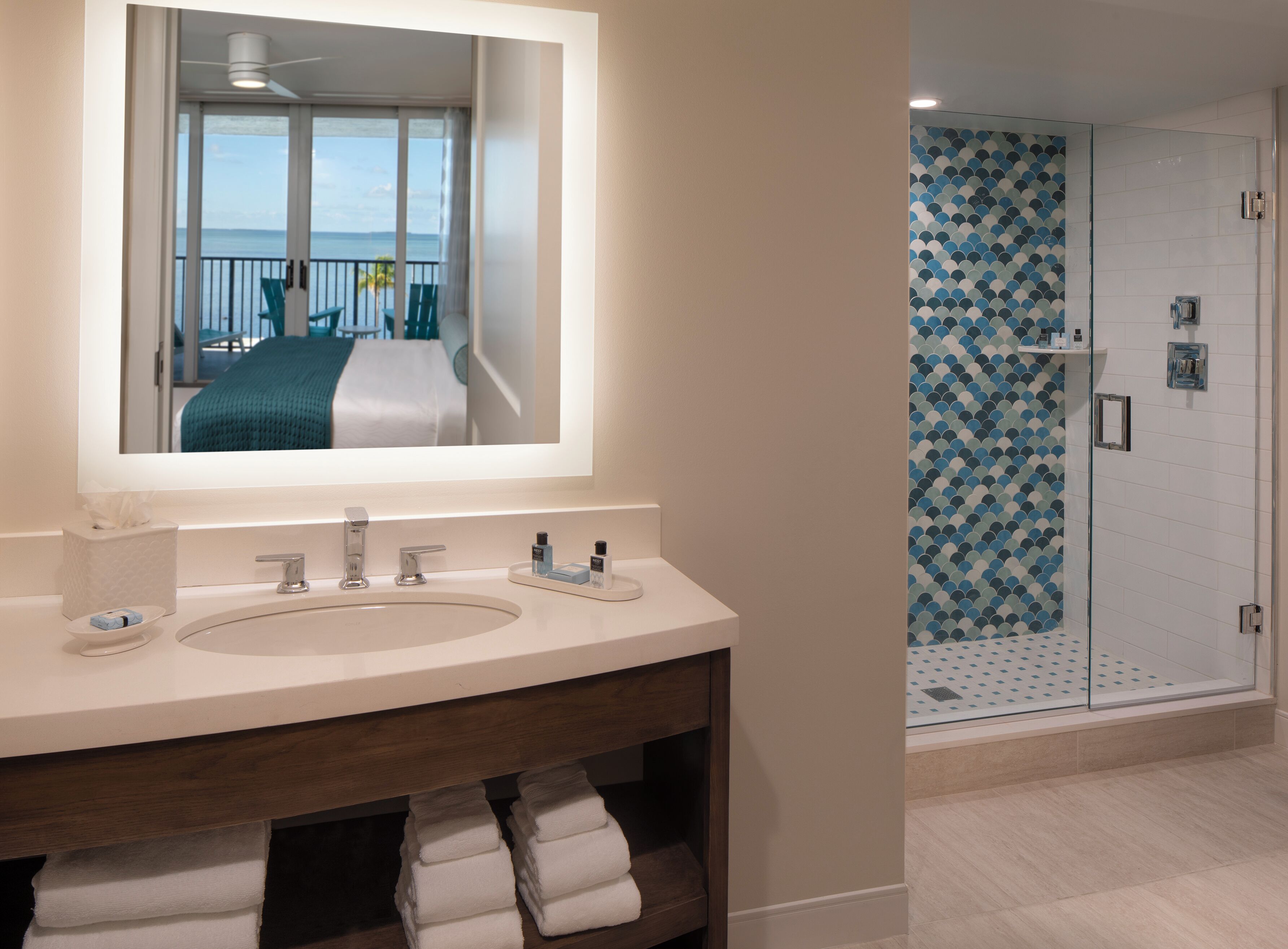 suite, 1 bedroom, ocean view (king) | bathroom | shower, free toiletries, hair dryer, slippers