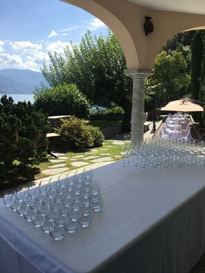 Outdoor banquet area