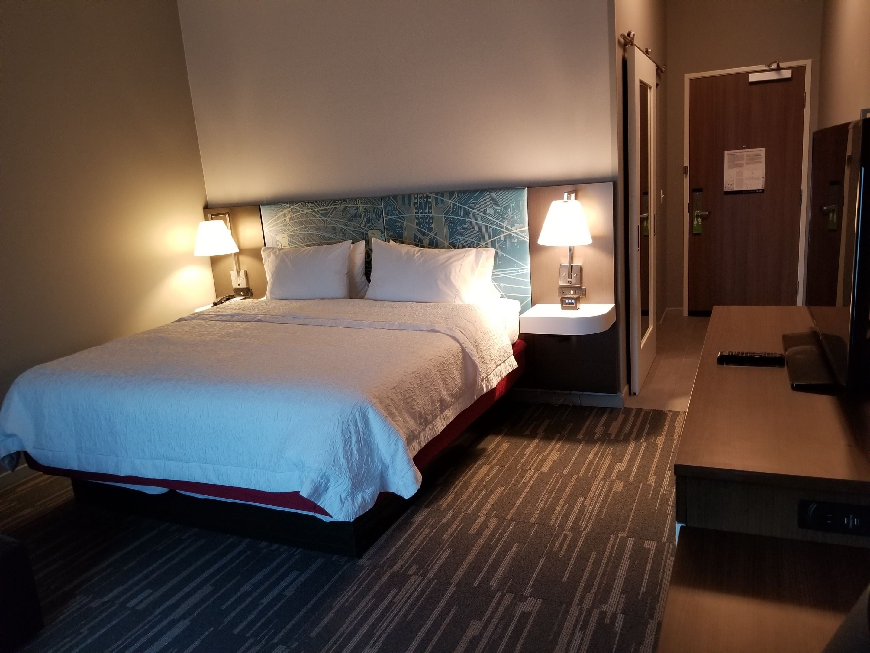 desk, blackout curtains, iron/ironing board, free cots/infant beds