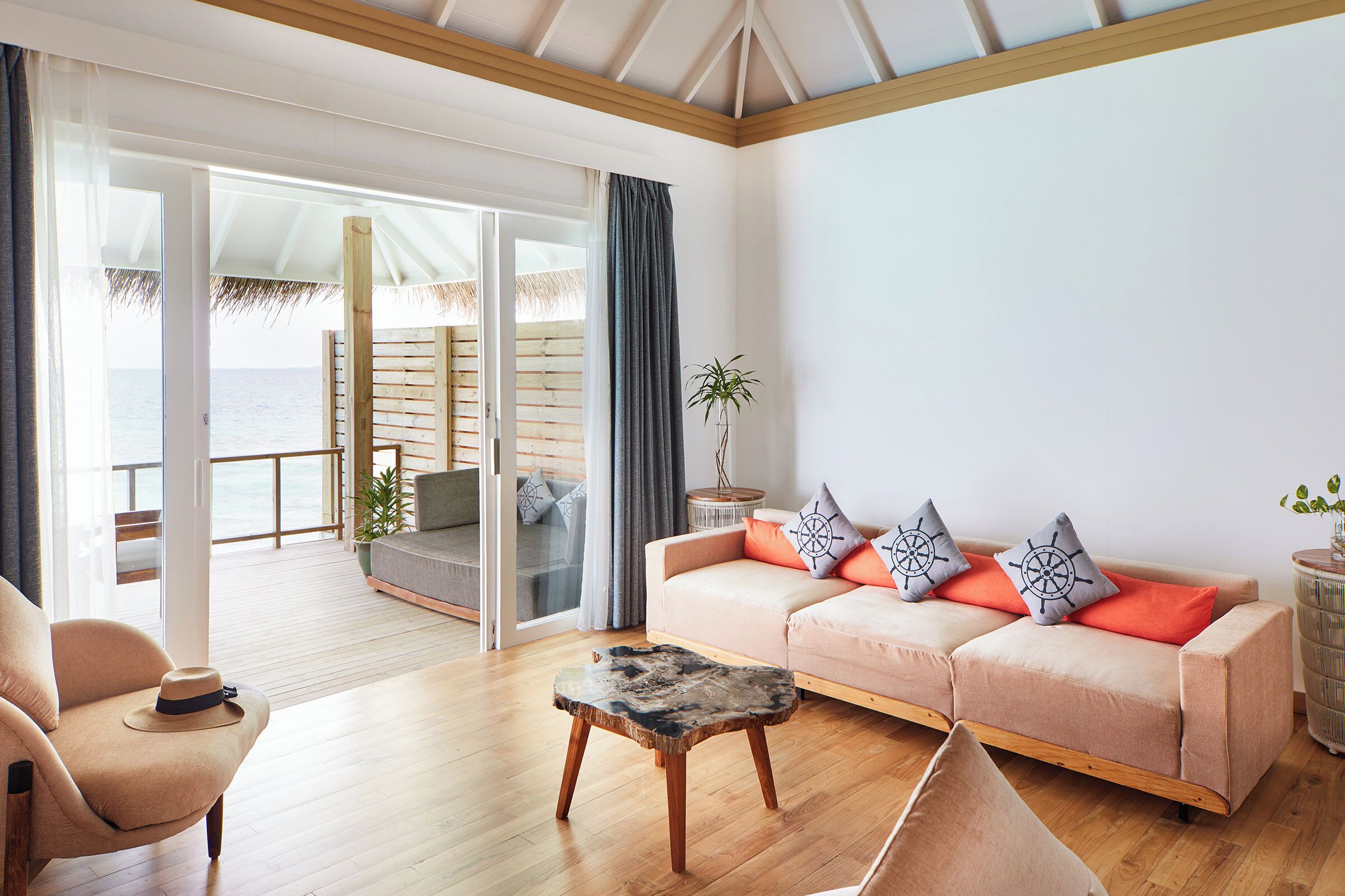 ocean residence with pool | living area | tv