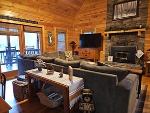 Fireplace, DVD player