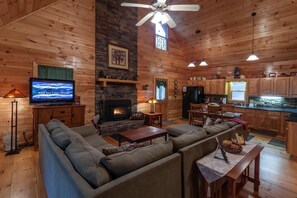 Fireplace, DVD player