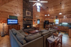 TV, fireplace, DVD player