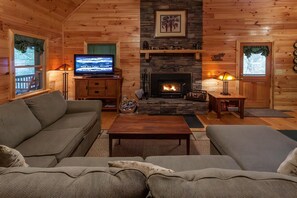 Fireplace, DVD player