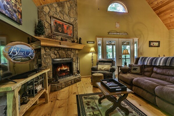 Fireplace, DVD player