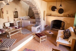 Cottage, 2 Double Beds, Non Smoking | Living area | Fireplace - Sitanos Forgotten Neighborhood (Sitia)