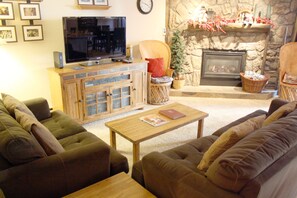 TV, fireplace, DVD player