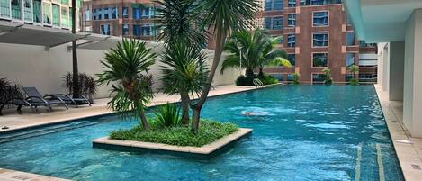 Indoor pool, outdoor pool