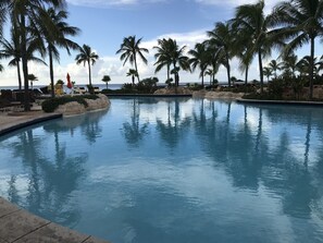 2 outdoor pools, pool umbrellas, sun loungers