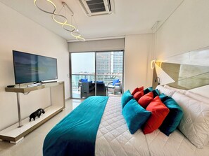 Apartemen Deluks | 1 kamar tidur, seprai premium, dan didekorasi berbeda-beda