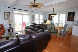 Smart TV, DVD player, books, video library