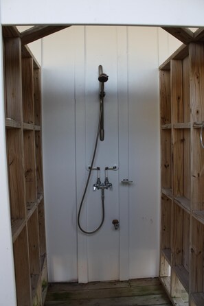Combined shower/tub, jetted tub, hair dryer, towels