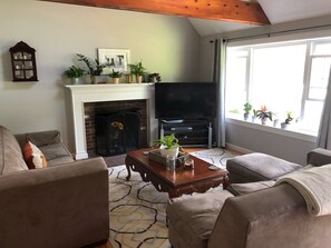 TV, DVD player, books