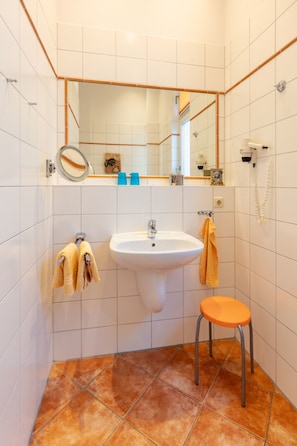 Hair dryer, towels