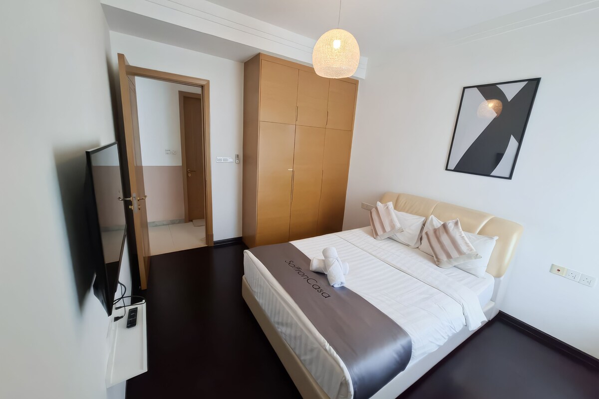 Premier Apartment, 2 Bedrooms, Non Smoking, City View | Cadar kapas Mesir, peralatan tempat tidur premium, busa memori 