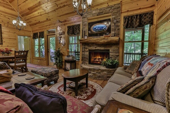 TV, fireplace, DVD player