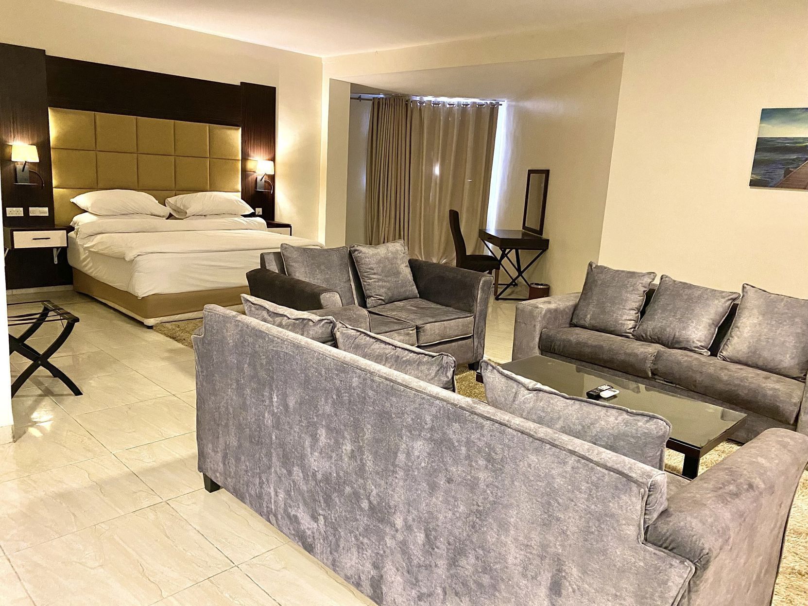 1 bedroom, premium bedding, memory foam beds, in-room safe