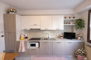 Fridge, microwave, coffee/tea maker, electric kettle