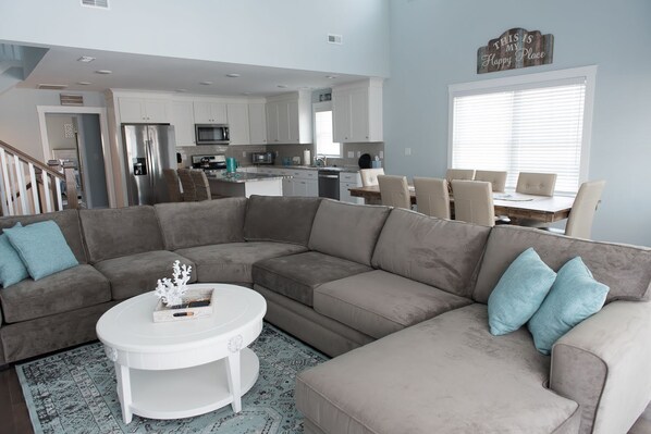 Smart TV, fireplace, video games, DVD player