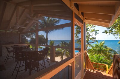 BEACH front between W Bay & W End - POOL & DOCK - screen porch - Sunsets galore