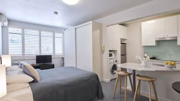 Studiolejlighed (Apartment) | Skrivebord, arbejdsområde til bærbare computere, strygejern/strygebræt