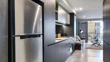 Superior Apartment, 2 Bedrooms (803B) | Private kitchen | Full-sized fridge, microwave, oven, stovetop