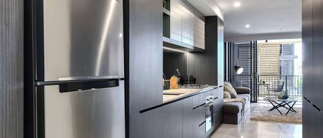 Superior Apartment, 2 Bedrooms (803B) | Private kitchen | Full-size fridge, microwave, oven, stovetop