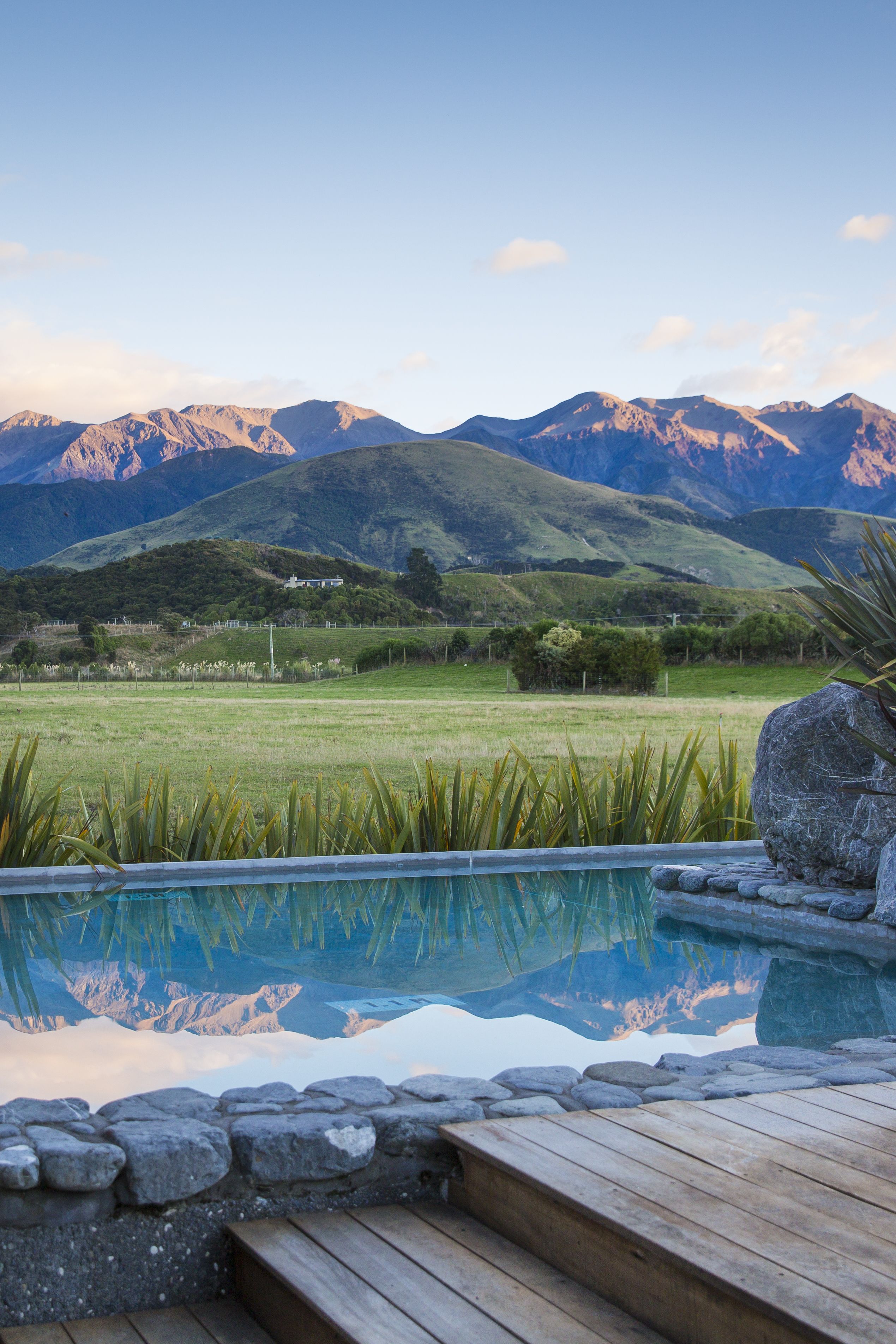 Outdoor pool, pool loungers