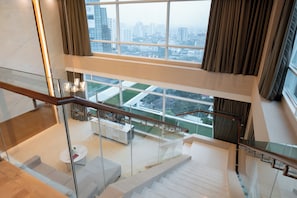 Penthouse Suite | 1 quarto, roupas de cama premium, camas Select Comfort
