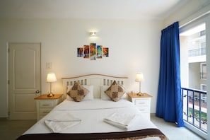 Apartamento premier, 1 quarto | 1 quarto, roupas de cama premium