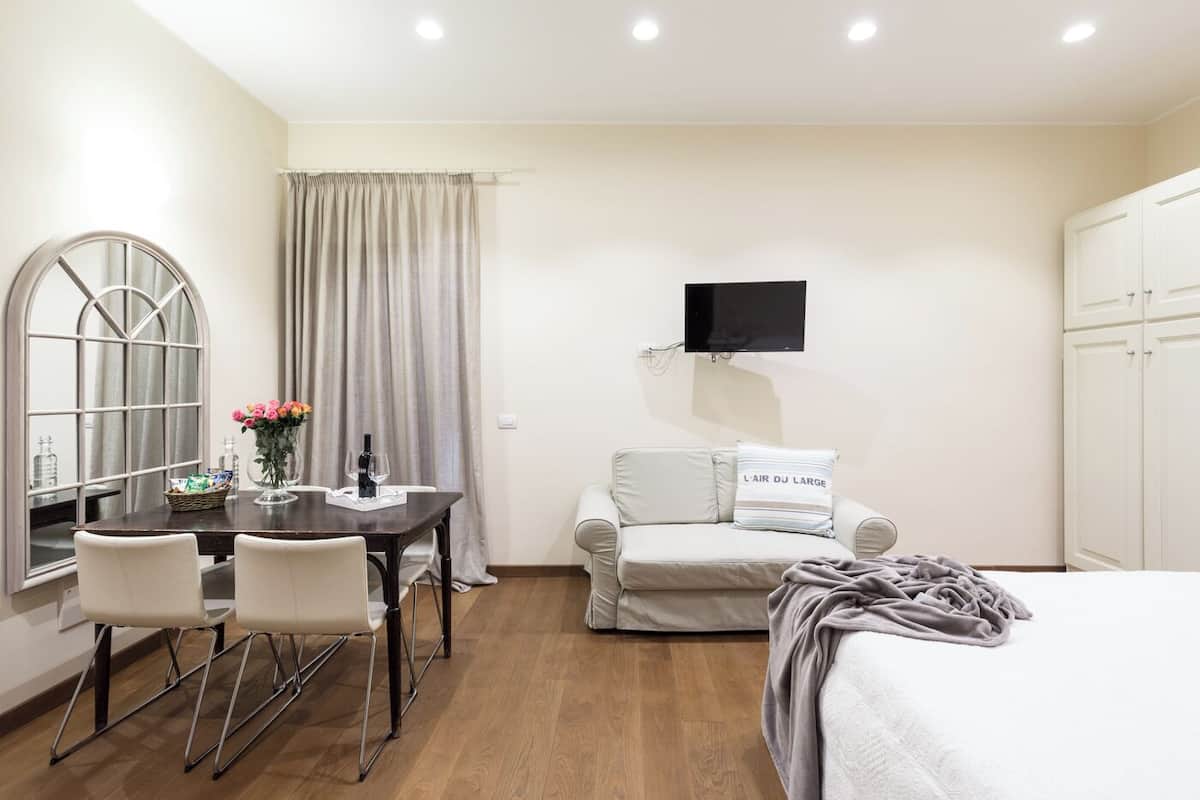 Standaard studio | 1 slaapkamer, luxe beddengoed, donzen dekbedden, pillowtop-bedden